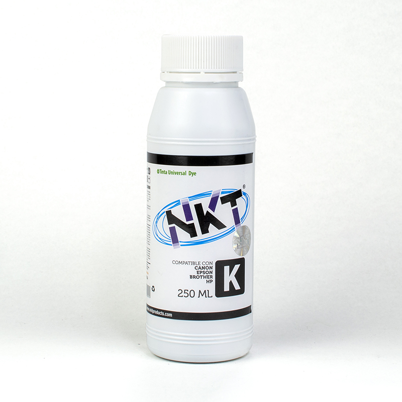 BOTELLA TINTA UNIVERSAL DYE NKT 250ML NEGRO